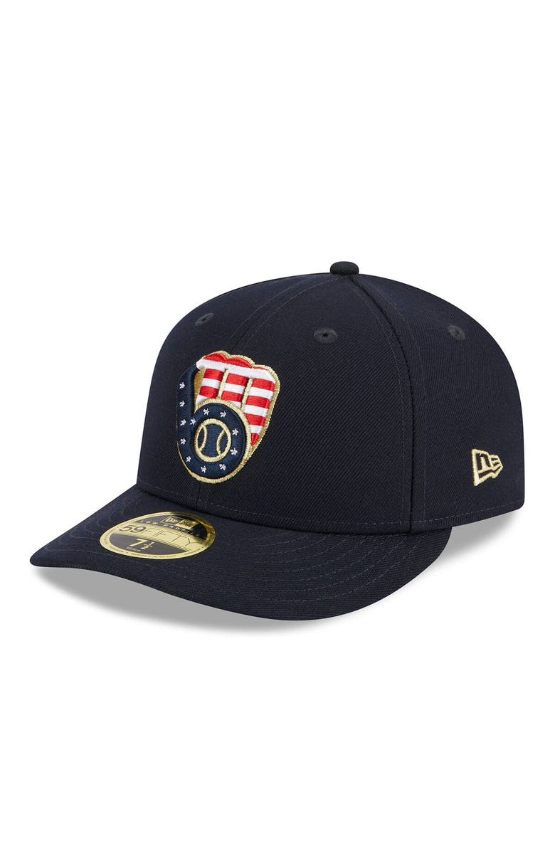 New Era Men's New Era  Navy Milwaukee Brewers 2023 Fourth of July Low Profile 59FIFTY Fitted Hat, Alternate, color, 