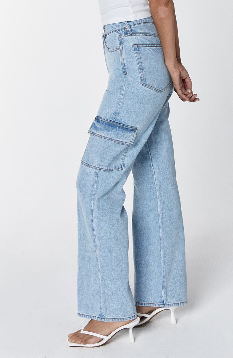 Unpublished Jolene High Waist Flare Leg Cargo Jeans, Alternate, color, 