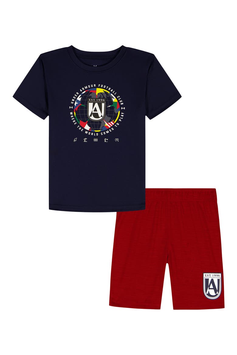 Kids' Tech Soccer Graphic T-Shirt & Shorts Set, Main, color, MIDNIGHT NAVY