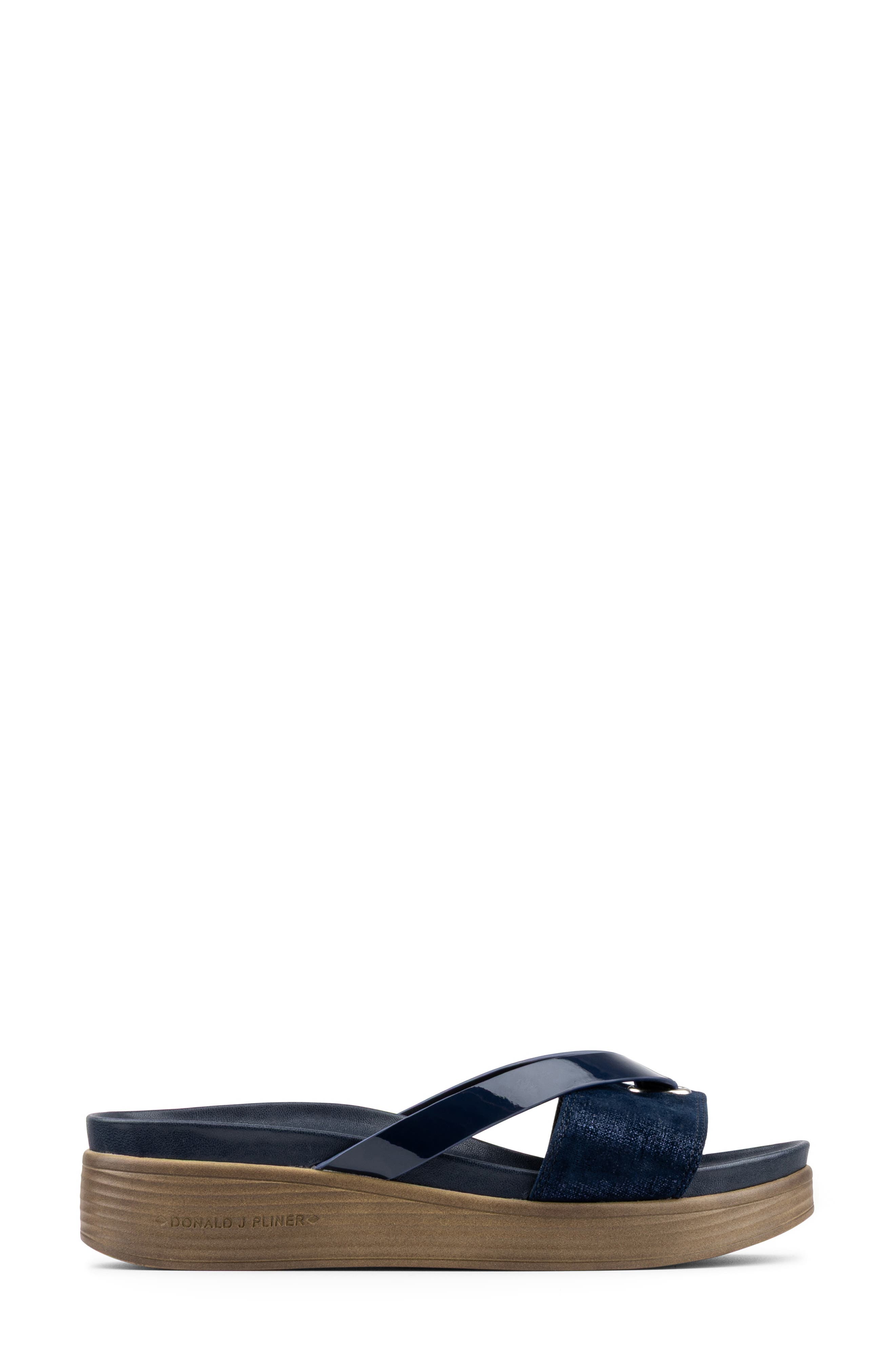 Donald Pliner Farrah Platform Wedge Sandal, Alternate, color, Navy
