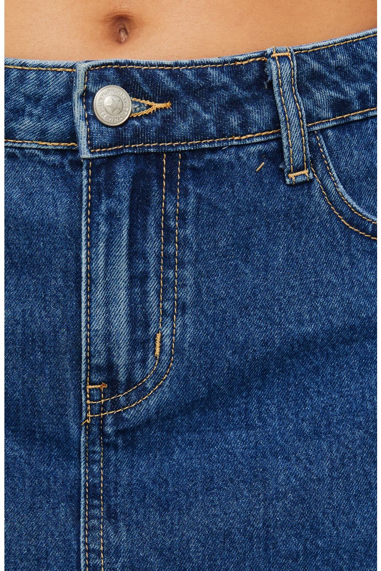 Nickei Denim Miniskirt, Alternate, color, BLUE