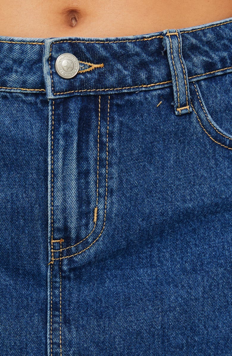 Princess Polly Nickei Denim Miniskirt, Alternate, color, 