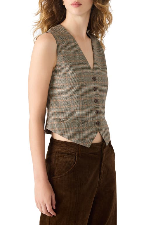Steve Madden Barrett Plaid Vest In Green