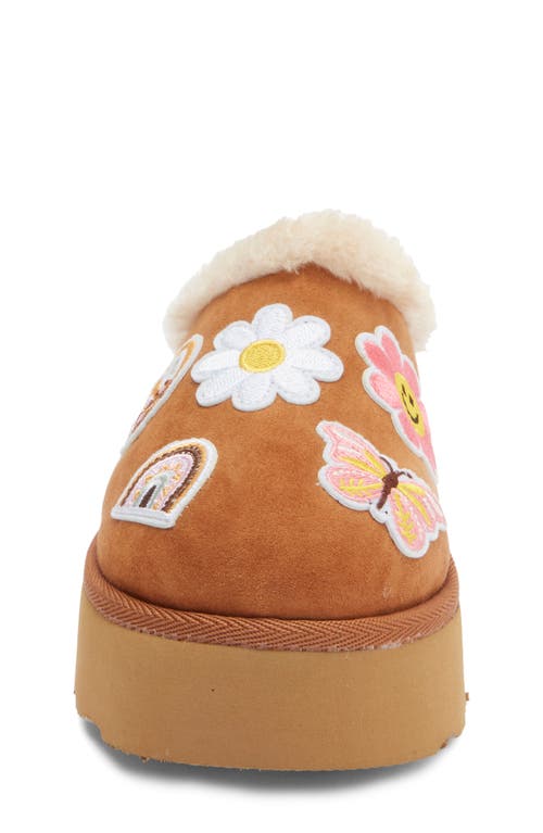 Harper Canyon Kids' Elyza Patchwork Faux Fur Lined Platform Slipper In Brown
