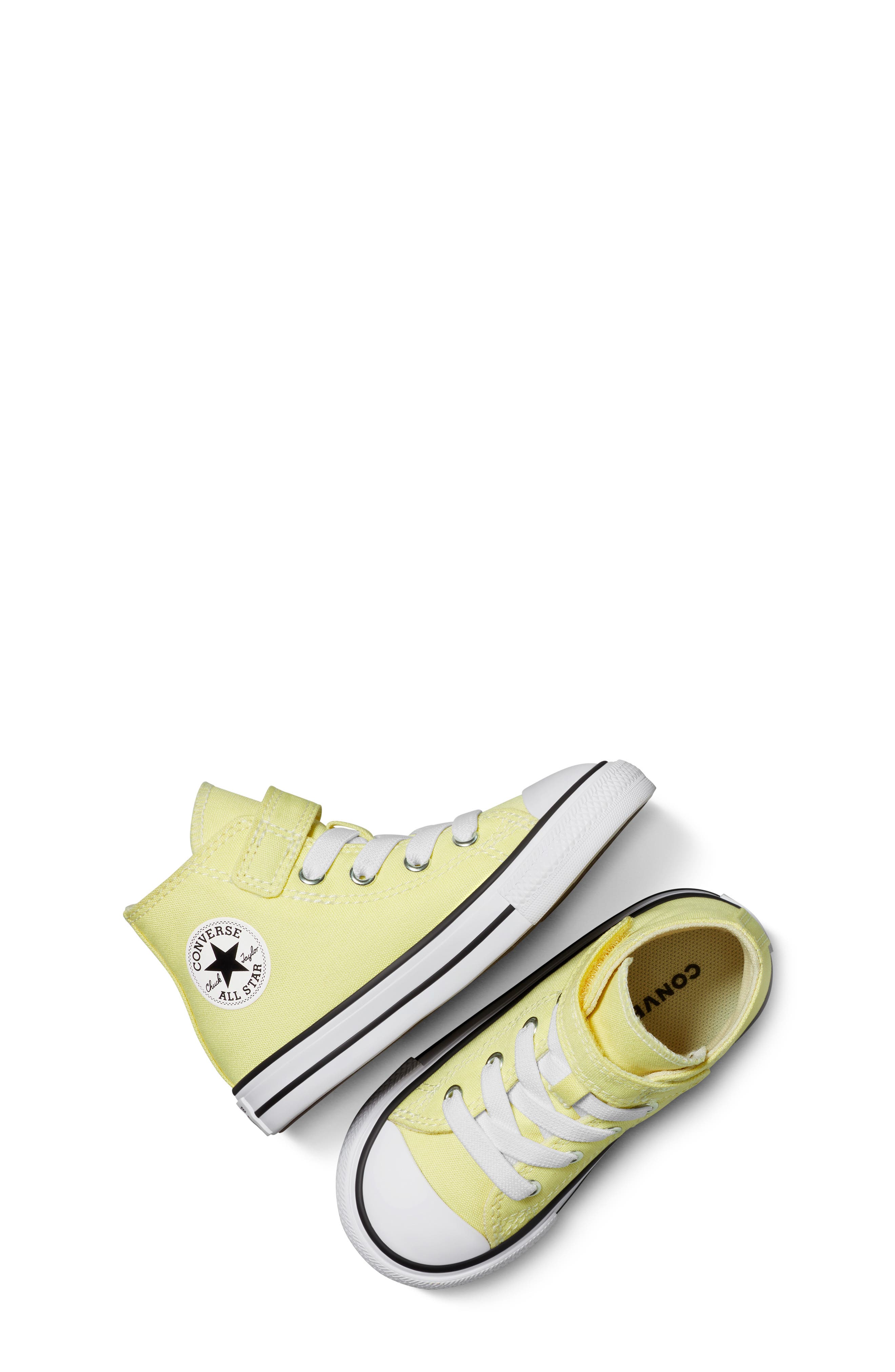 Converse Kids
 Chuck Taylor All Star Easy On Canvas High Top Sneaker, Alternate, color, Lemon Slushy