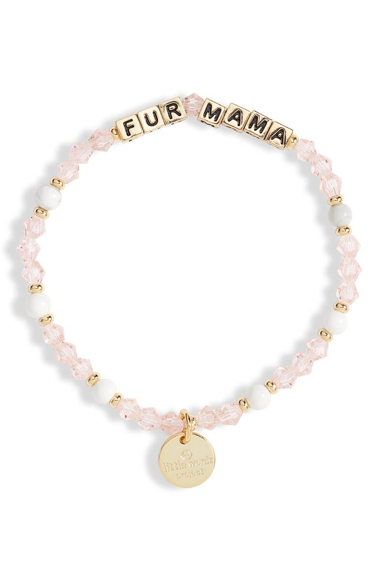 Little Words Project Fur Mama Beaded Stretch Bracelet, Main, color, 