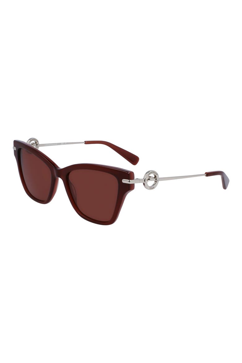 Medallion 52mm Modified Rectangular Sunglasses, Alternate, color, BROWN