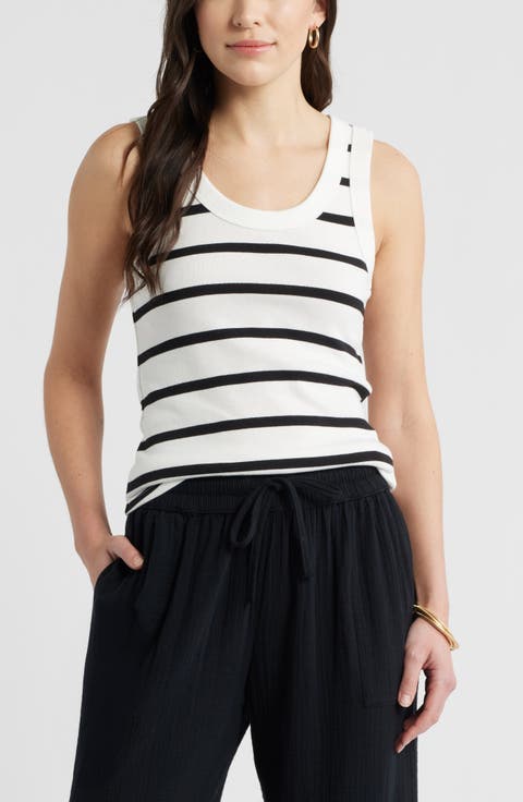 Scoop Neck Rib Cotton Tank