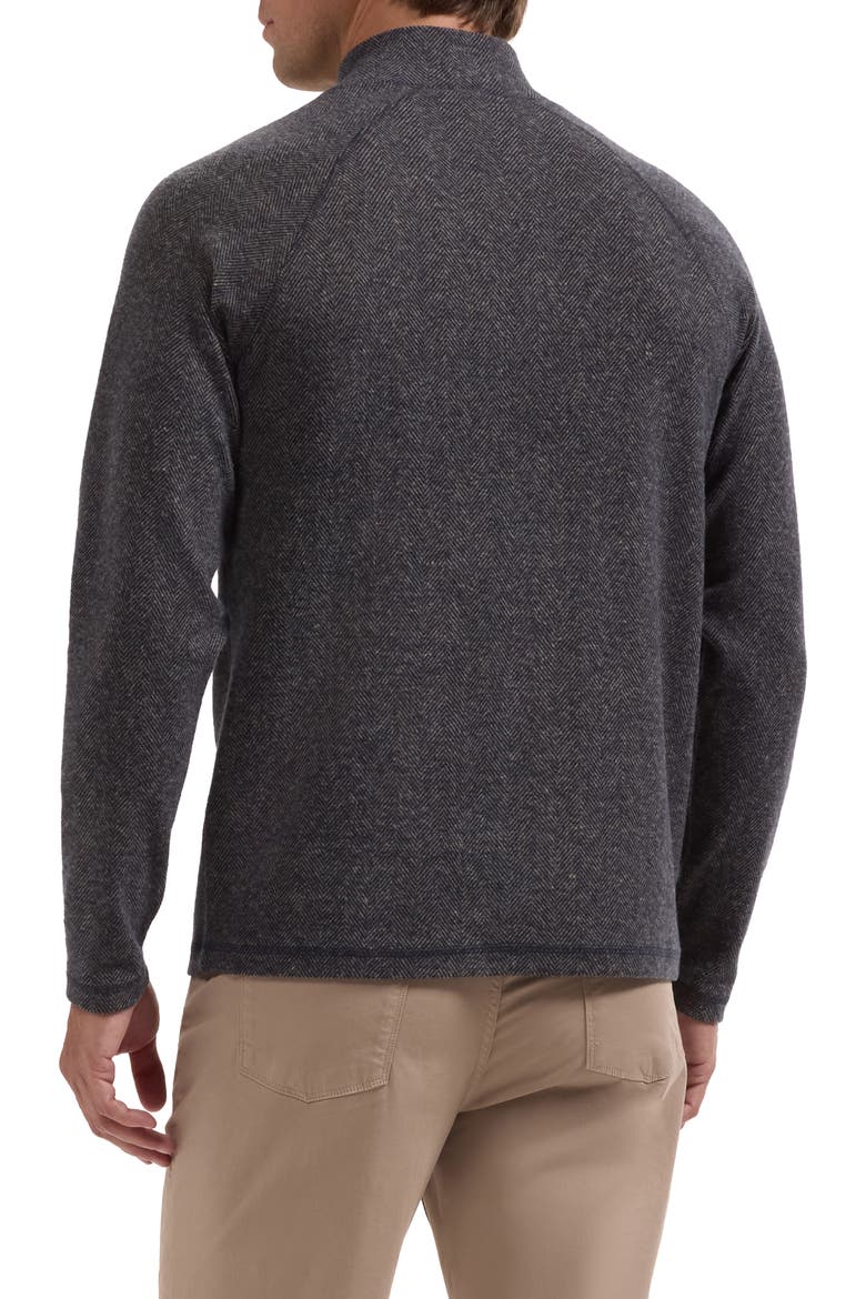 Herringbone Quarter Zip Knit Top, Alternate, color, NAVY