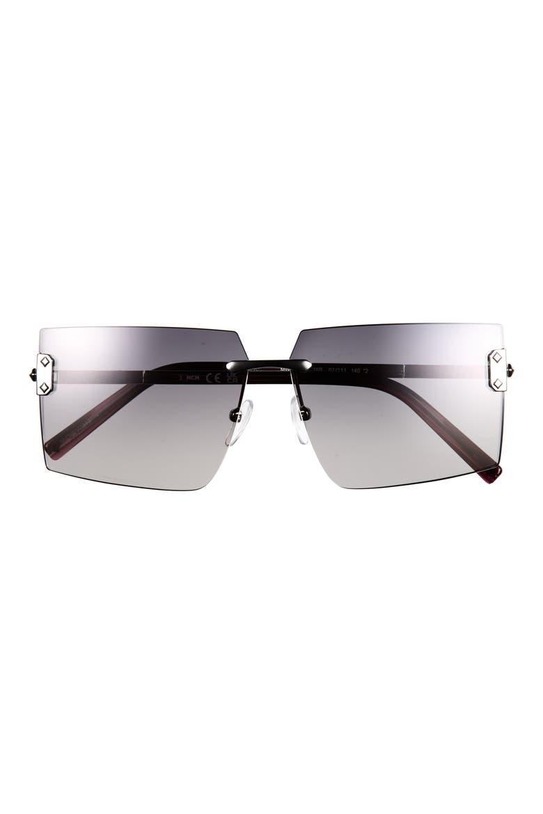 62mm Rectangular Sunglasses, Main, color, PALLADIUM / GRADIENT SMOKE