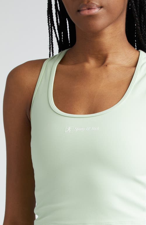 Sporty And Rich Crop Racerback Tank In Sage