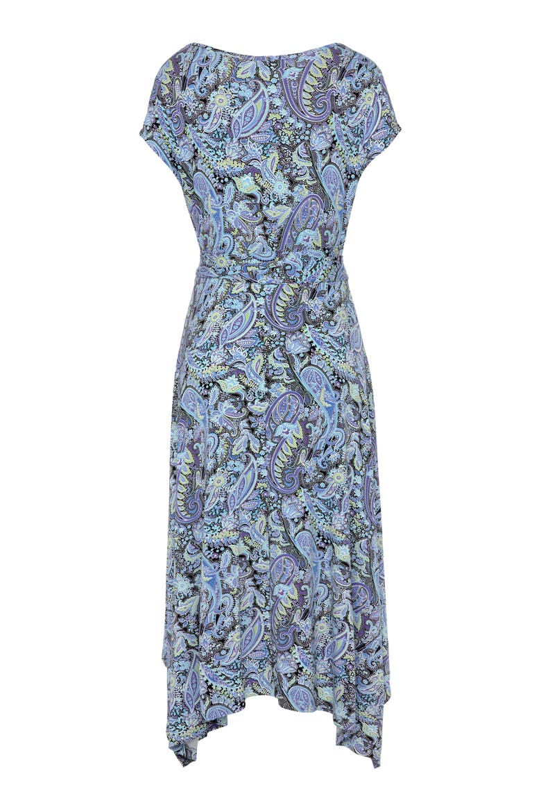 Handkerchief Hem Dress, Alternate, color, Blue Multi