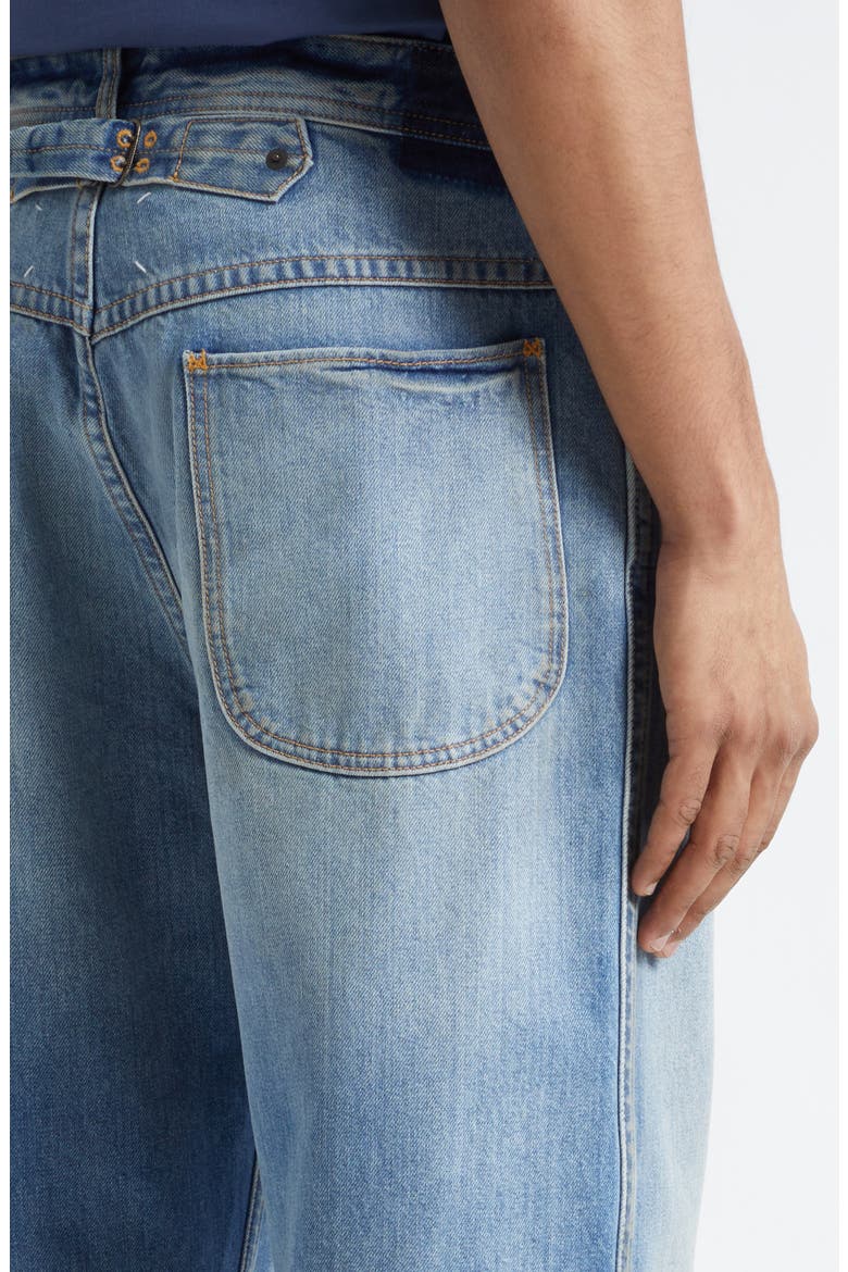 Fray Hem Straight Leg Crop Jeans, Alternate, color, WASHED BLUE