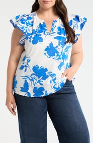 SUGARLIPS Aby Floral Carya Ruffle Cotton Top