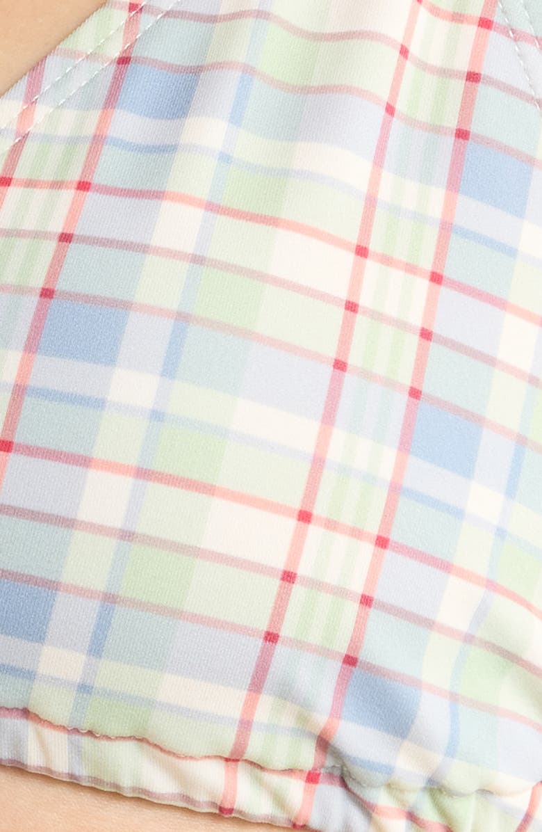 PacSun Delphinium Ring Triangle Swim Top, Alternate, color, Emily Plaid