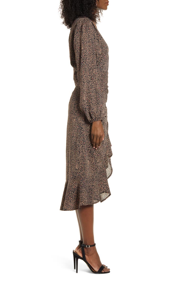 All in Favor Ruffle Long Sleeve High/Low Midi Dress, Alternate, color,