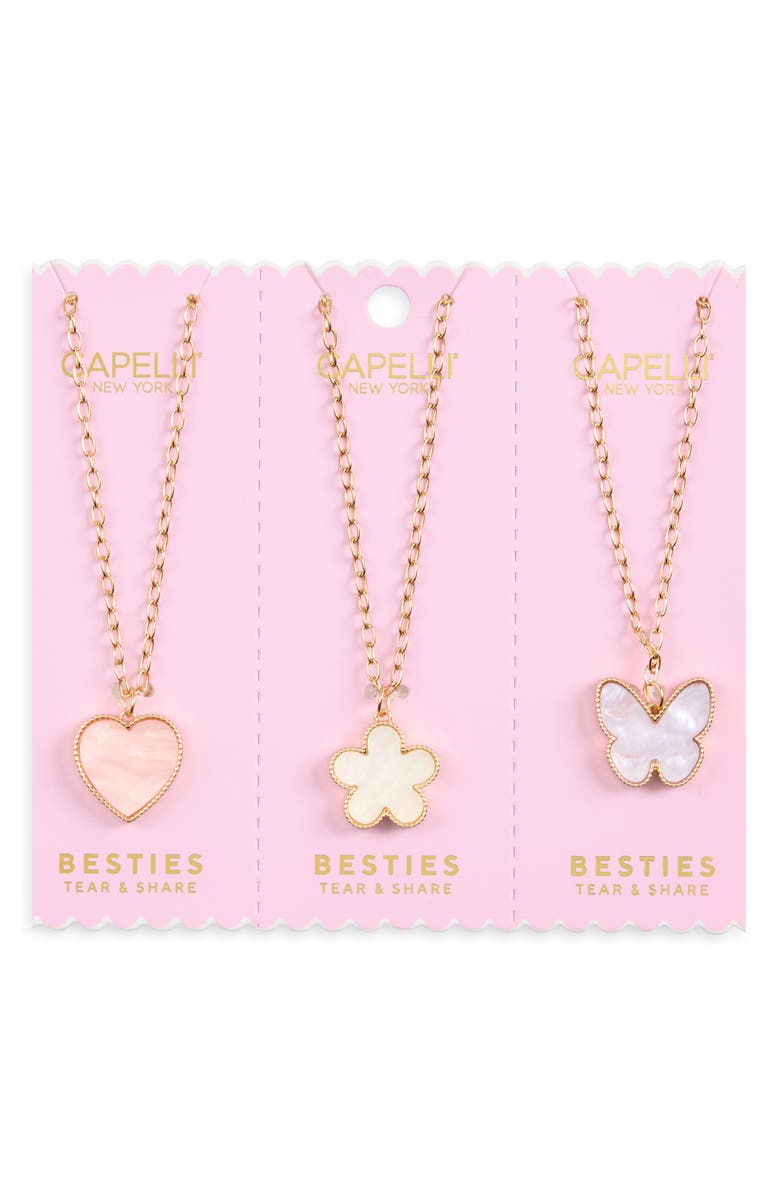 Capelli New York Kids' Tear & Share 3-Piece Pendant Necklace Set, Main, color, Gold Multi