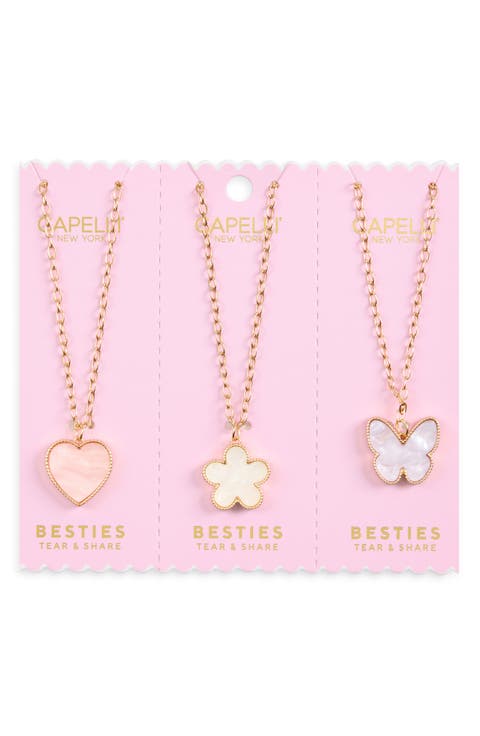 Kids' Tear & Share 3-Piece Pendant Necklace Set
