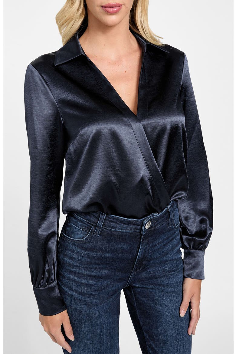 Leah Long Sleeve Satin Bodysuit, Alternate, color, MEDIUM BLUE