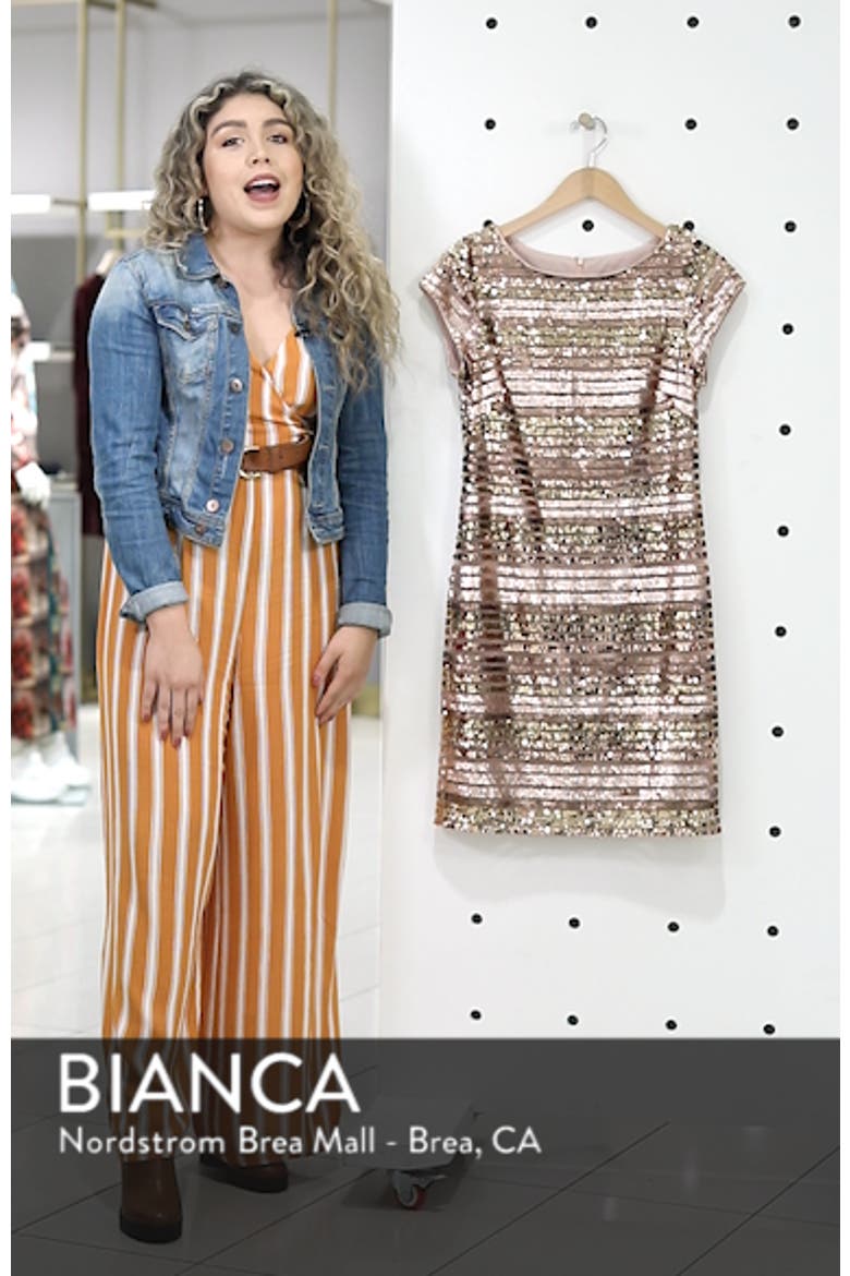 Cap Sleeve Sequin Stripe Dress video