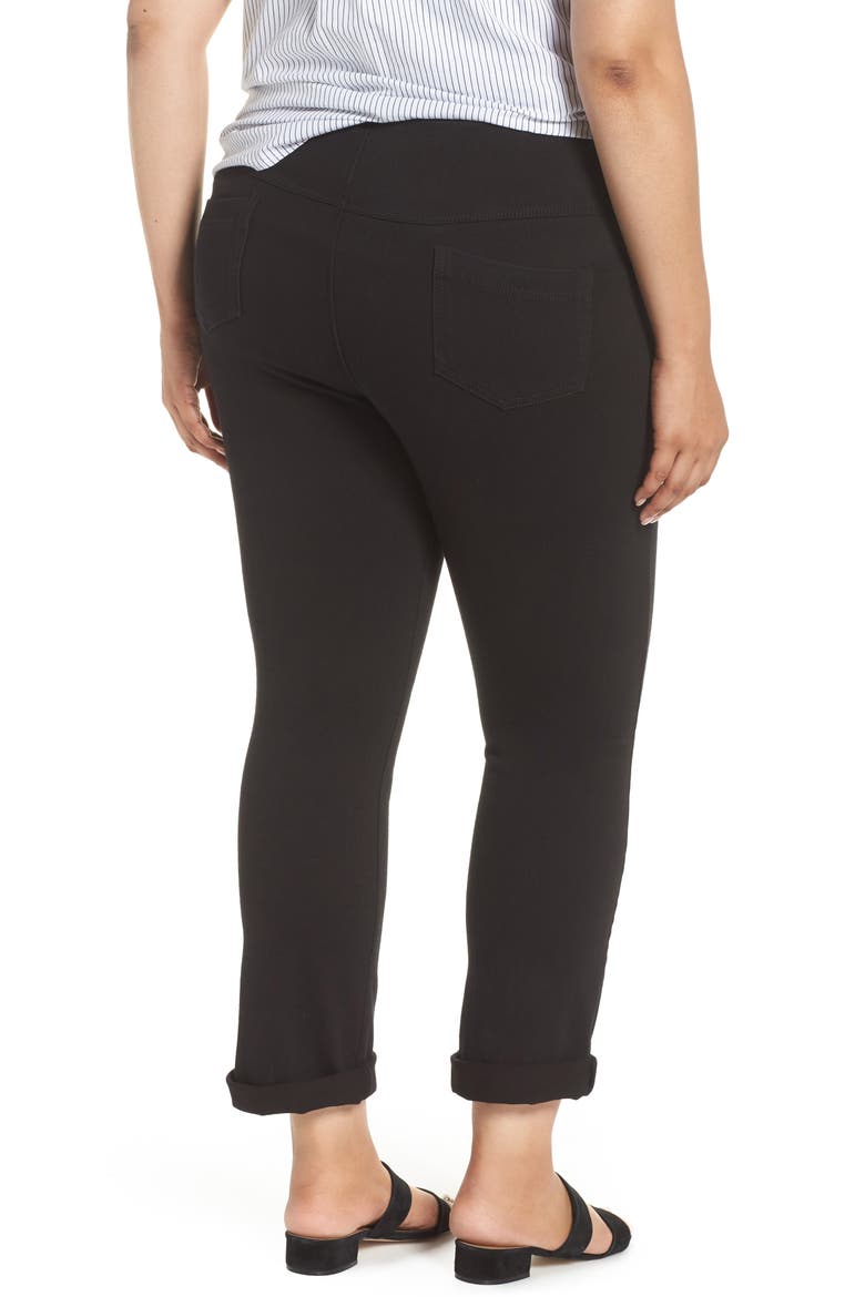 'Lyssentials High Rise Boyfriend Denim Leggings, Alternate, color, BLACK
