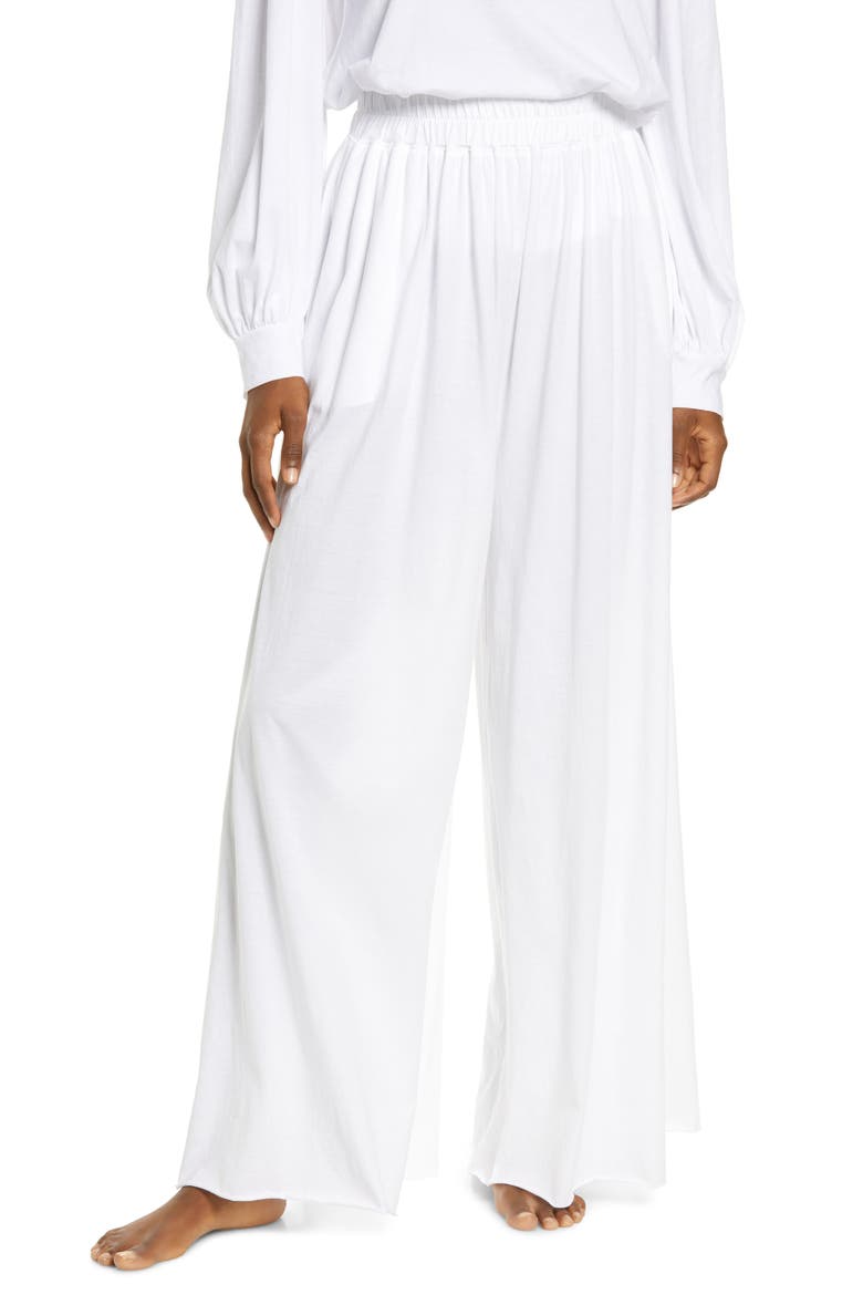 Organic Pima Wide Leg Lounge Pants, Main, color, SINCERE WHITE