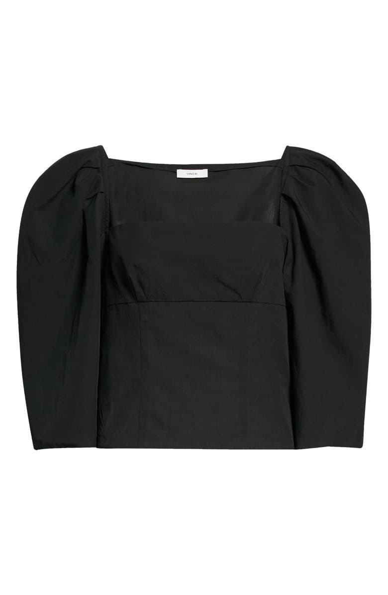 Vince Square Neck Puff Sleeve Cotton Blouse, Alternate, color,