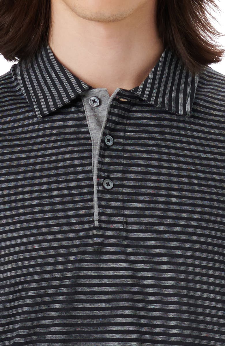 Bugatchi Stripe Cotton Long Sleeve Polo, Alternate, color, 