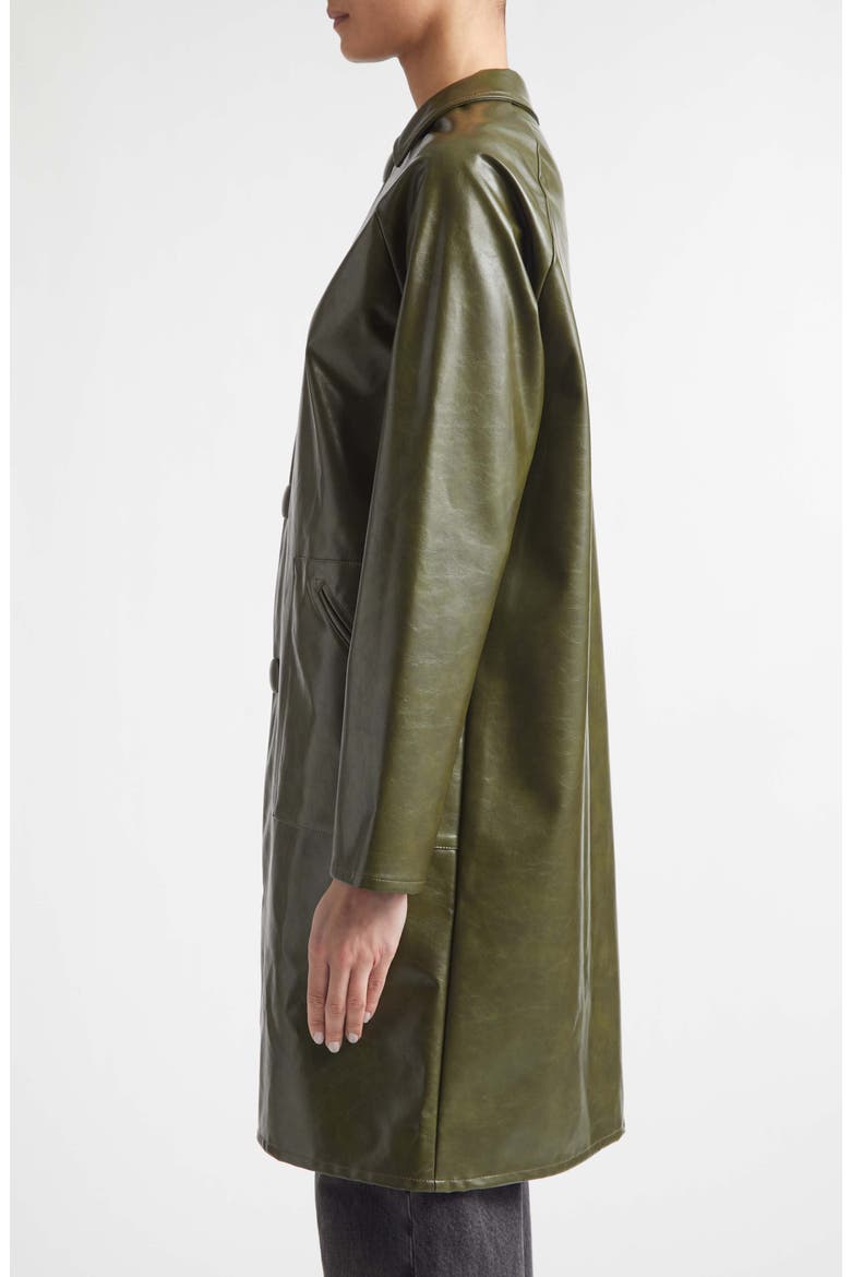 Faux Leather Coat, Alternate, color, FOREST GREEN