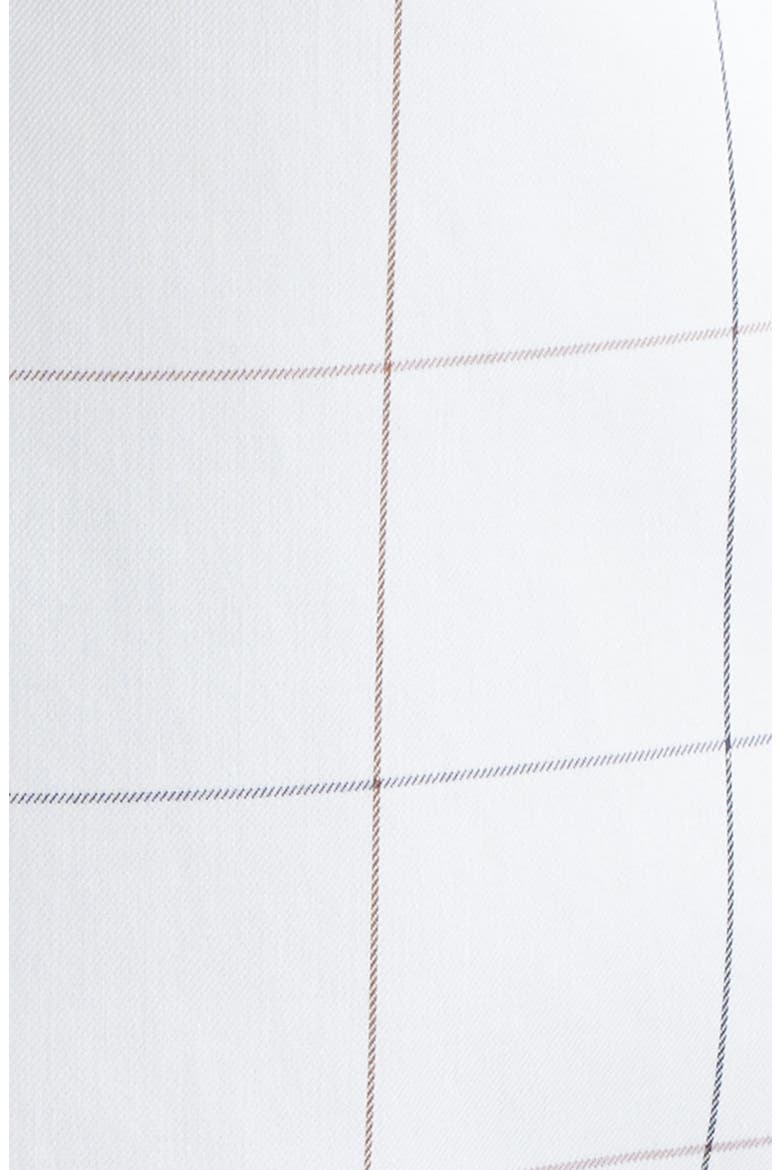 Modern Fit Windowpane Check Non-Iron Cotton Twill Dress Shirt, Alternate, color, BROWN