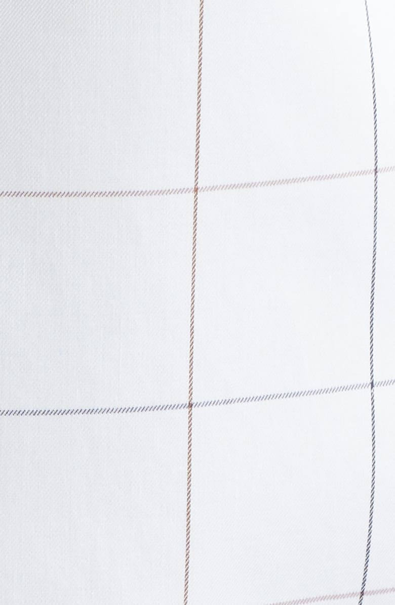 1863 by Eterna Modern Fit Windowpane Check Non-Iron Cotton Twill Dress Shirt, Alternate, color, Brown