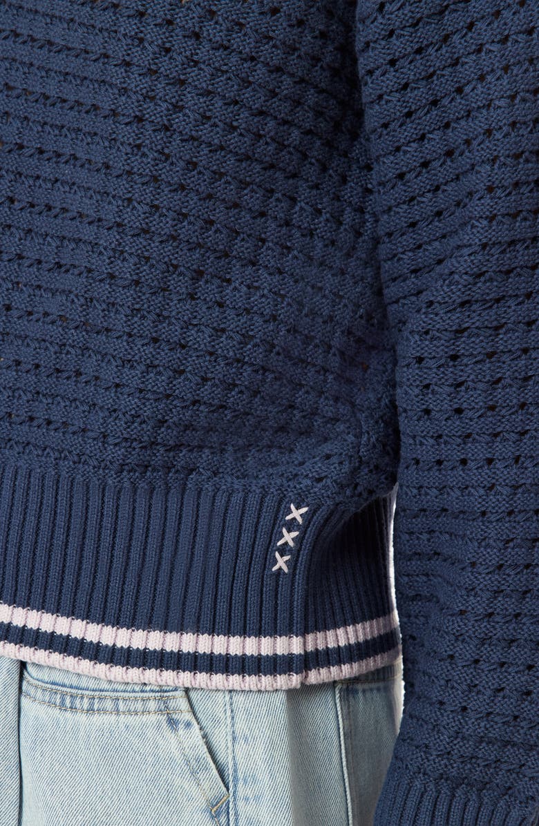 Scotch & Soda 3/4 Zip Pointelle Pullover Sweater, Alternate, color, Big Dipper