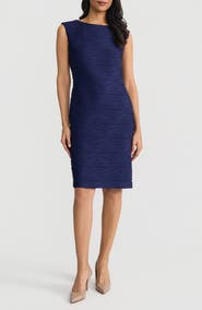 KASPER Spring Texture Sleeveless Sheath Dress