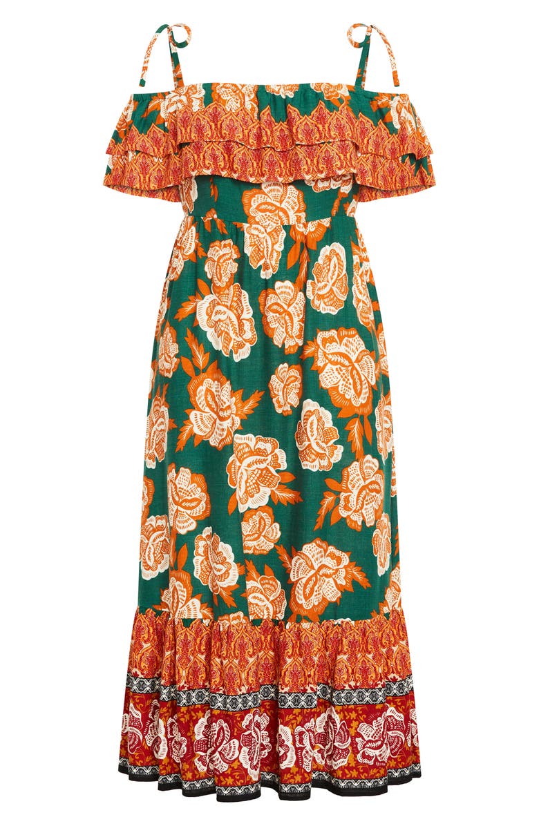 City Chic Runaway Cold Shoulder Midi Dress, Alternate, color, 