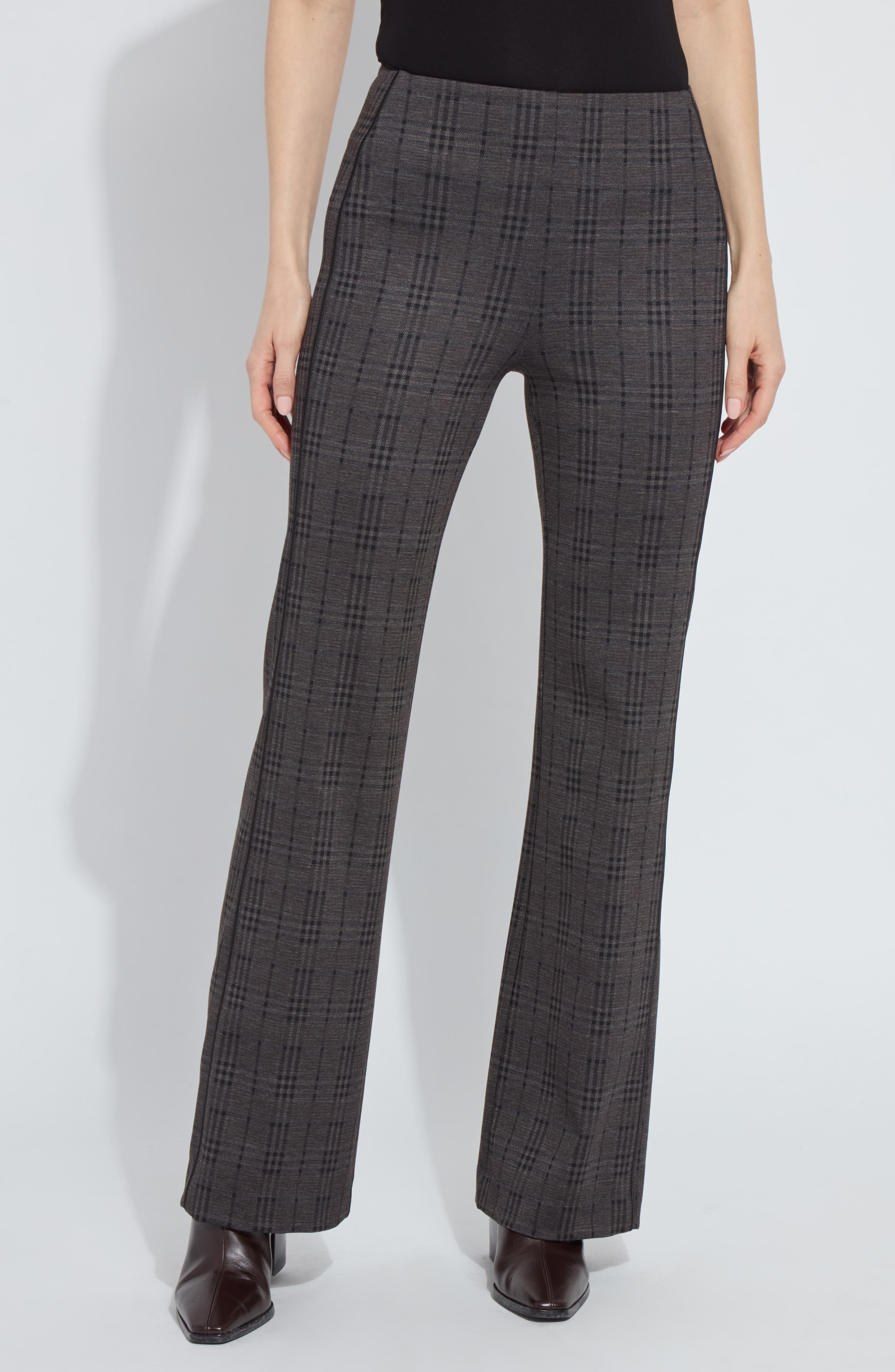 Plaid High Waist Ponte Pants