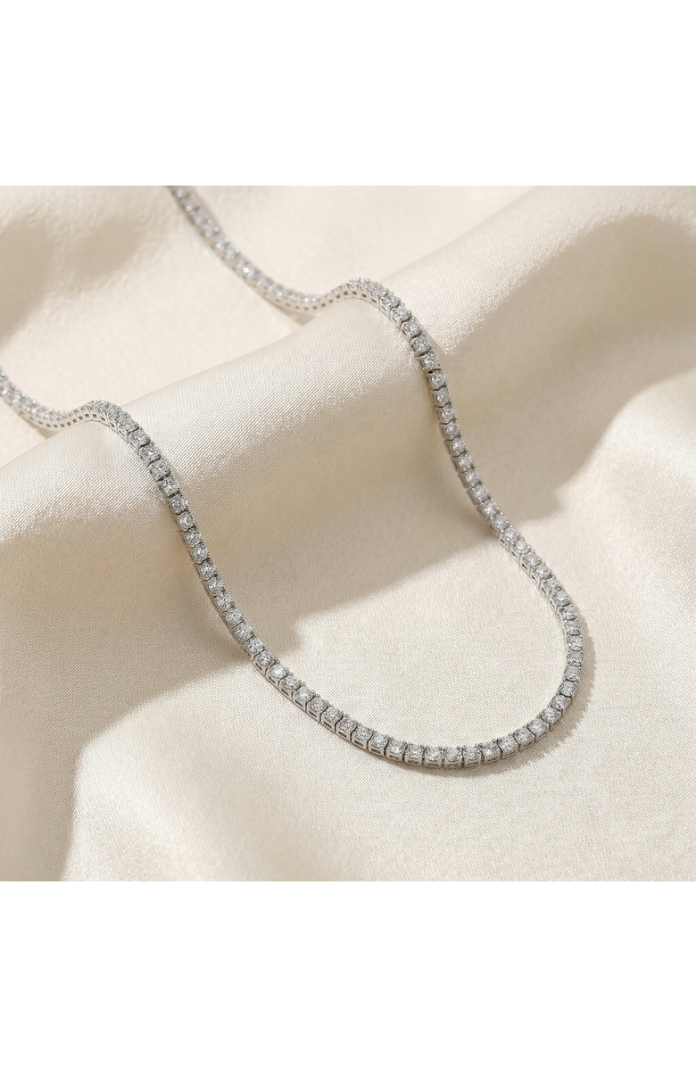 Bliss Diamond 8Ct TW Diamond Tennis Necklace 4-Prong 14k Gold 16" Lab Grown, Alternate, color, 14K White Gold