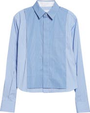 Sacai Stripe Overlay Poplin Button-Up Shirt