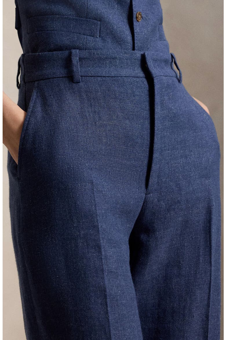 Beaton Linen & Cotton Pants, Alternate, color, BLUE MELANGE