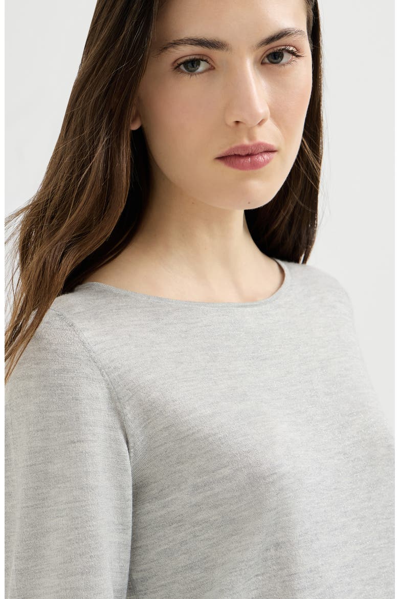 Sparkling cashmere and silk lightweight sweater, Alternate, color, Light Grey