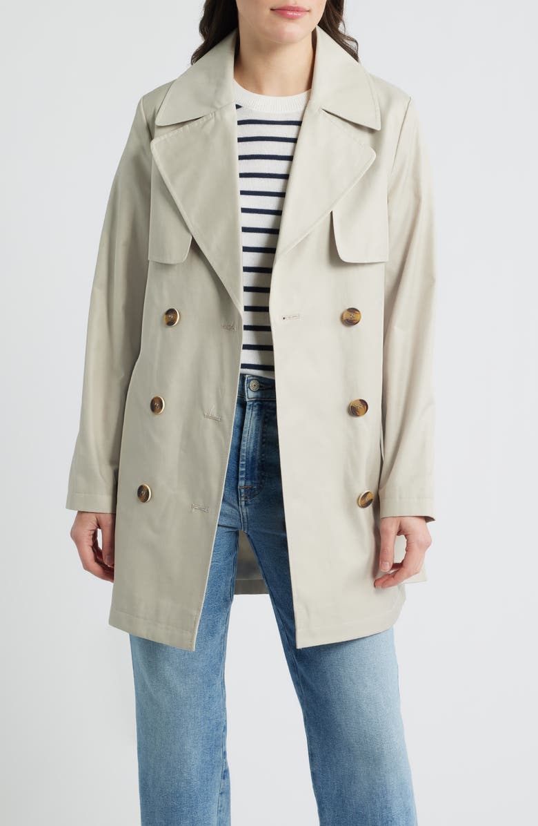 Via Spiga Water Resistant Cotton Blend Trench Coat, Main, color, Tone Cream