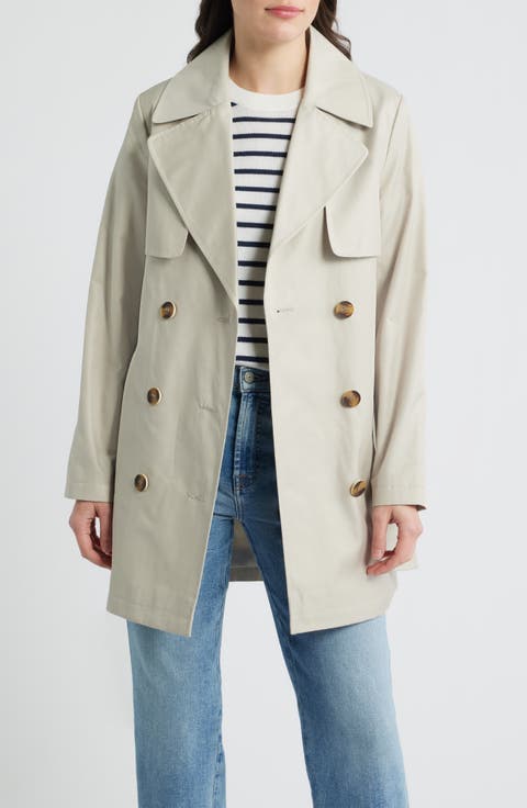 Water Resistant Cotton Blend Trench Coat