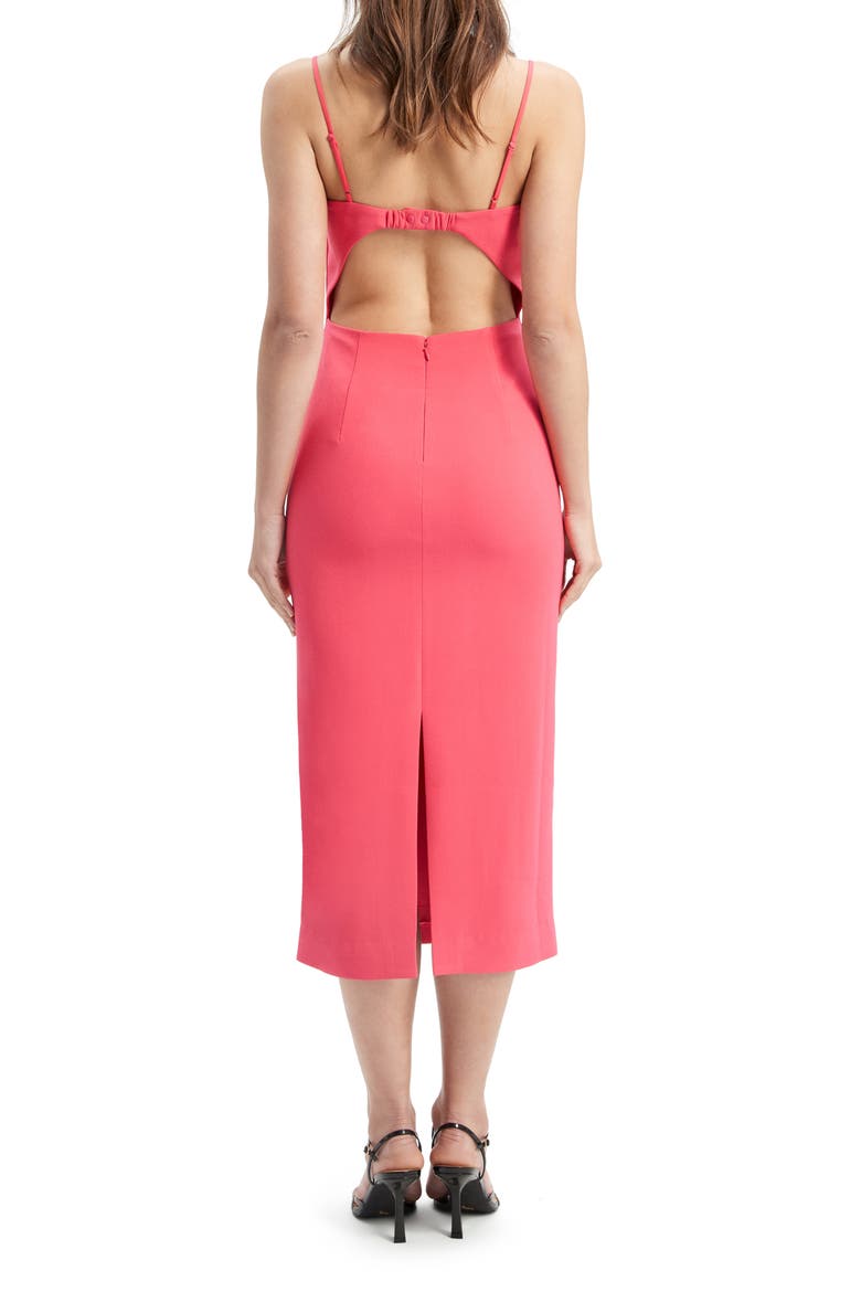 Vienna Cutout Midi Dress, Alternate, color, HOT PINK
