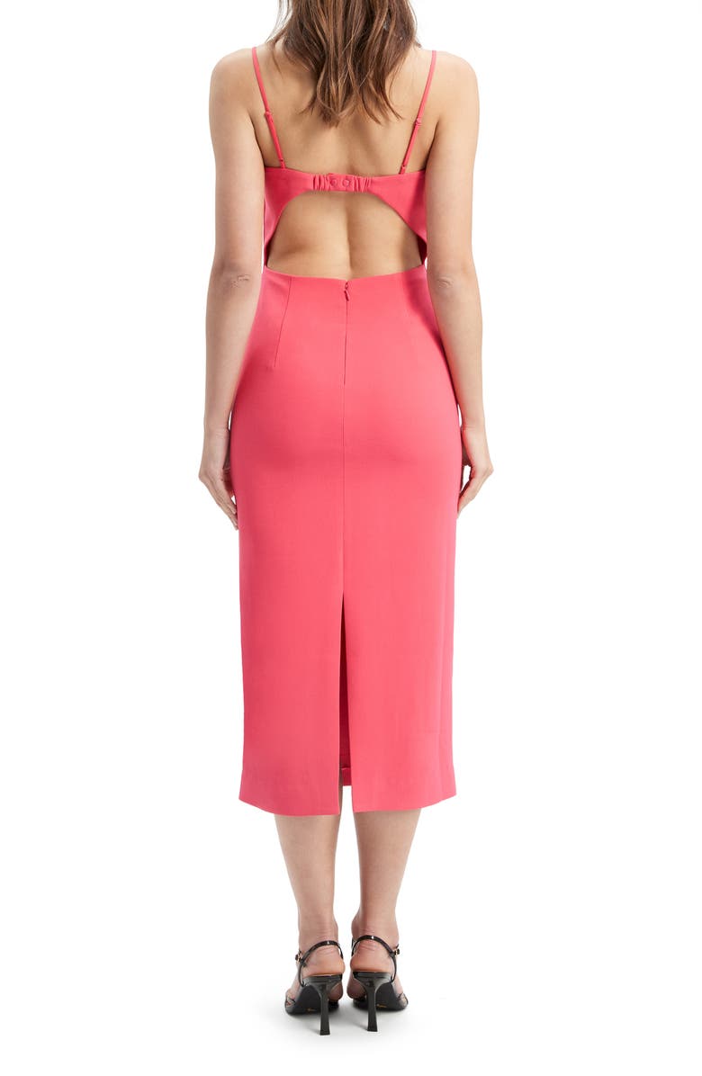 Bardot Vienna Cutout Midi Dress, Alternate, color, Hot Pink