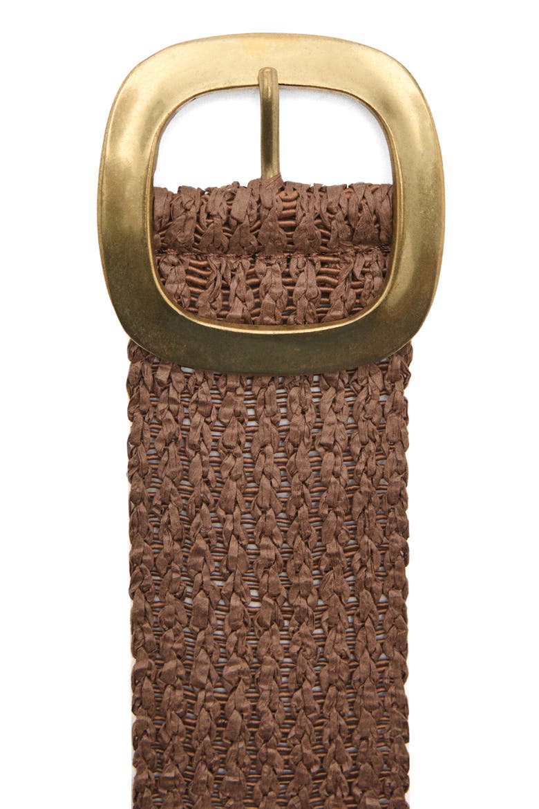 Braided Straw Wide Belt, Alternate, color, BROWN