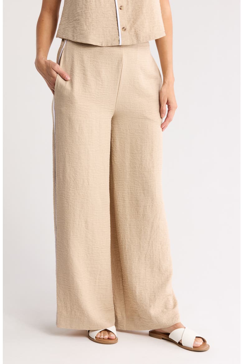 Fiji High Waist Wide Leg Pants, Main, color, NATURAL/ WHITE