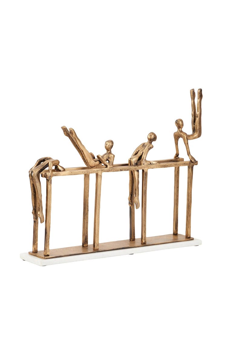 WILLOW ROW Goldtone Metal Modern People Sculpture, Alternate, color, 