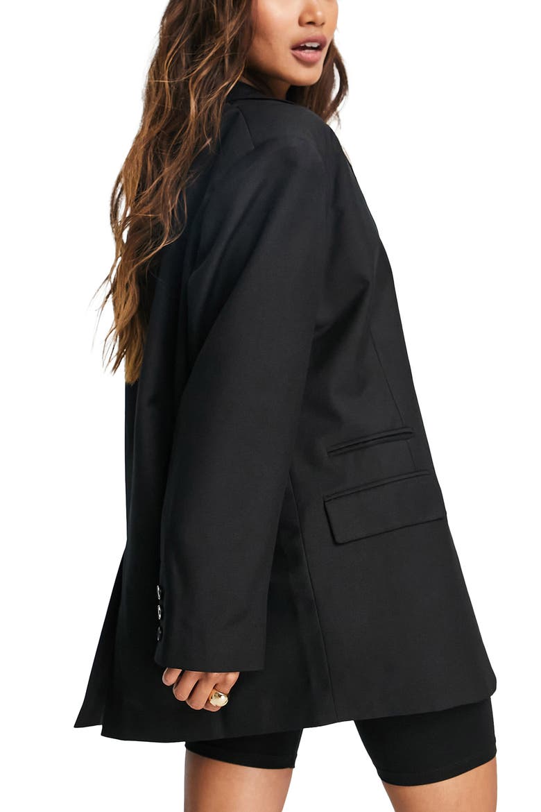 Oversize Single Breasted Blazer, Alternate, color, BLACK