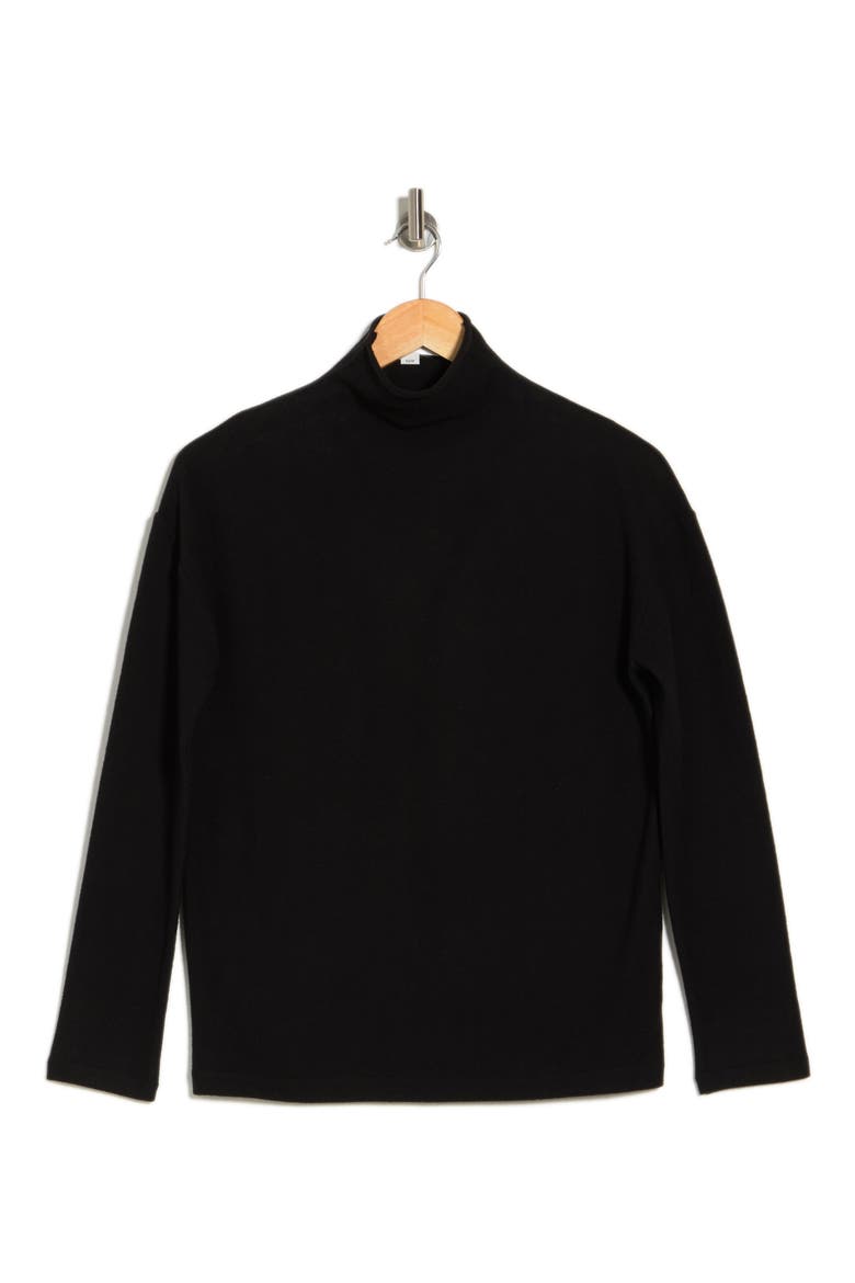 Brushed Funnel Neck Sweater, Alternate, color, BLACK