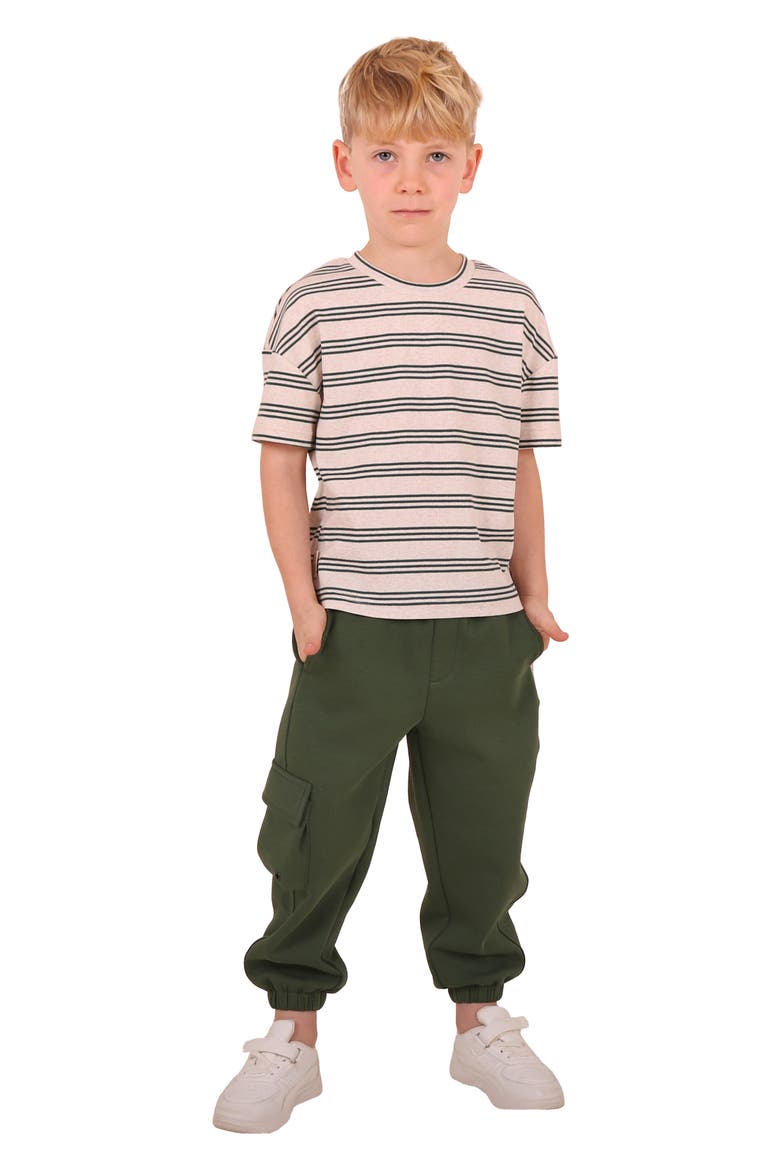 Kids' Striped Drop Shoulder Tee, Alternate, color, GREEN MULTI