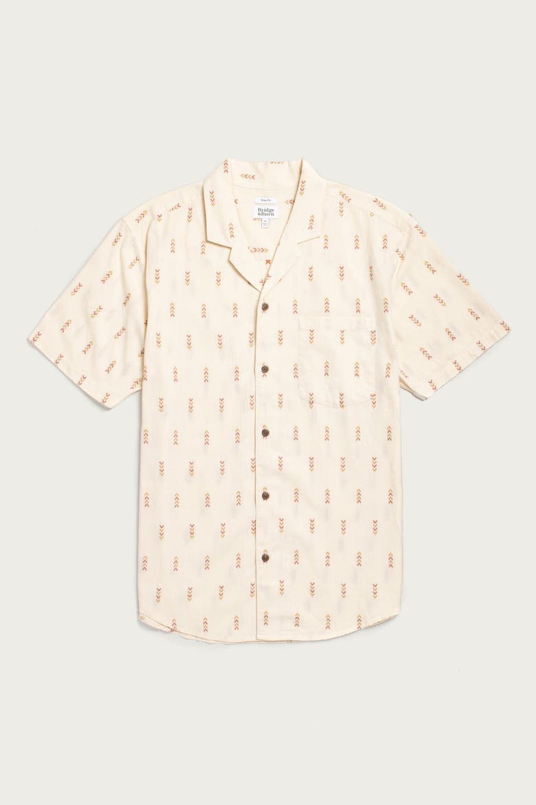 Collins Slim Shirt, Main, color, Dune Chevron